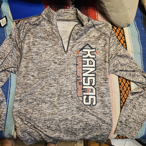 Kansas Athletic Wrestling 1/4 Zip Warm Up Shirt - Picture 7 of 7